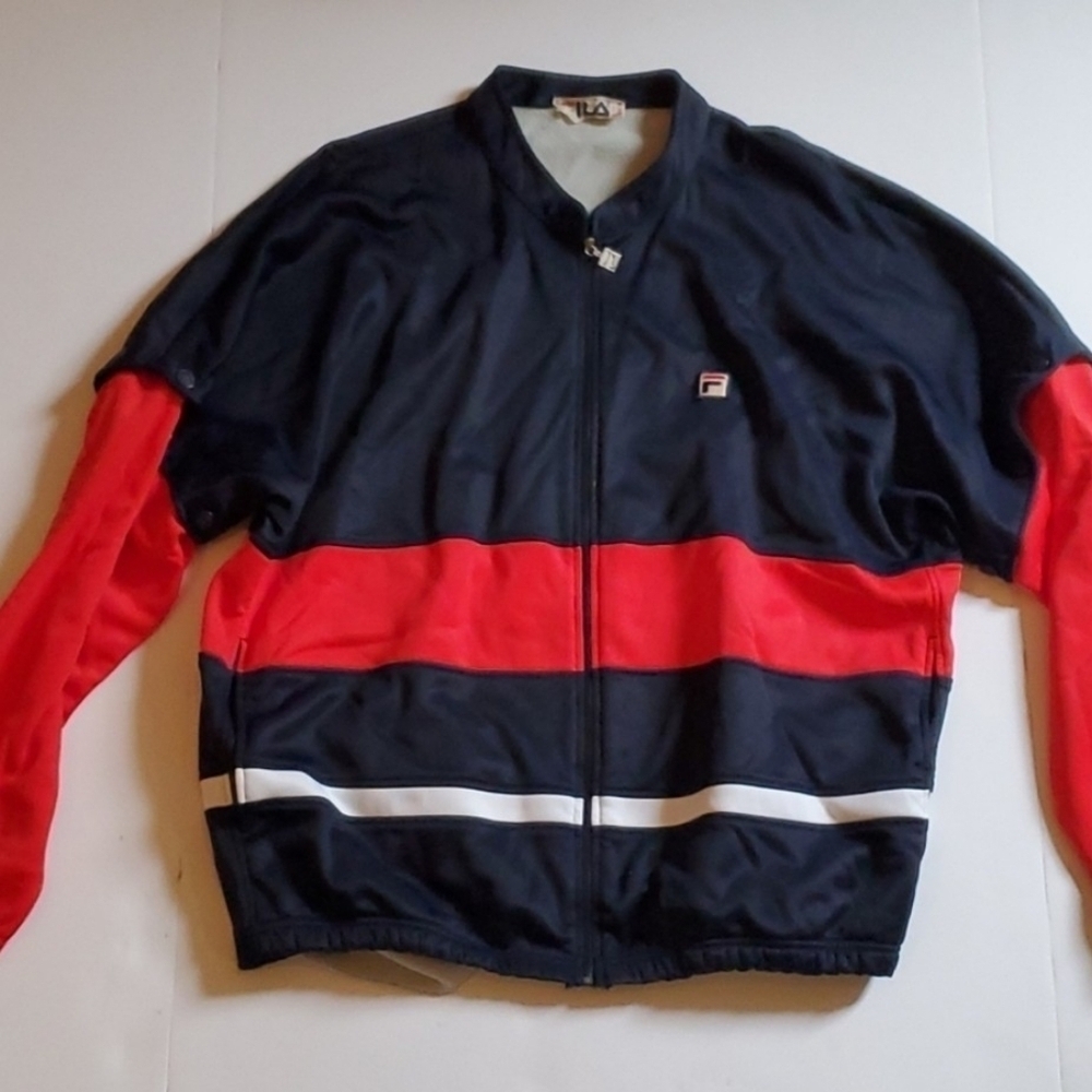Fila Track Jacket Snap Sleeves Vintage Y2K
